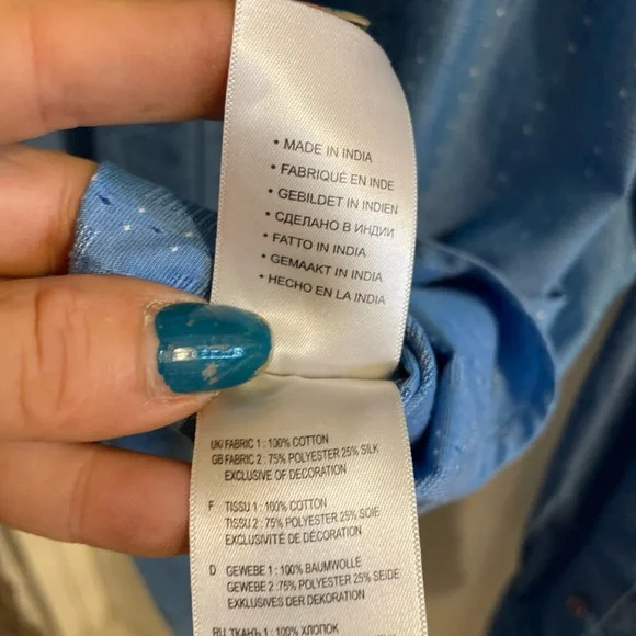 Robert Graham Fully Embroidered Light Blue Designer Dress Shirt Mens 2XLT TALL - Picture 12 of 16